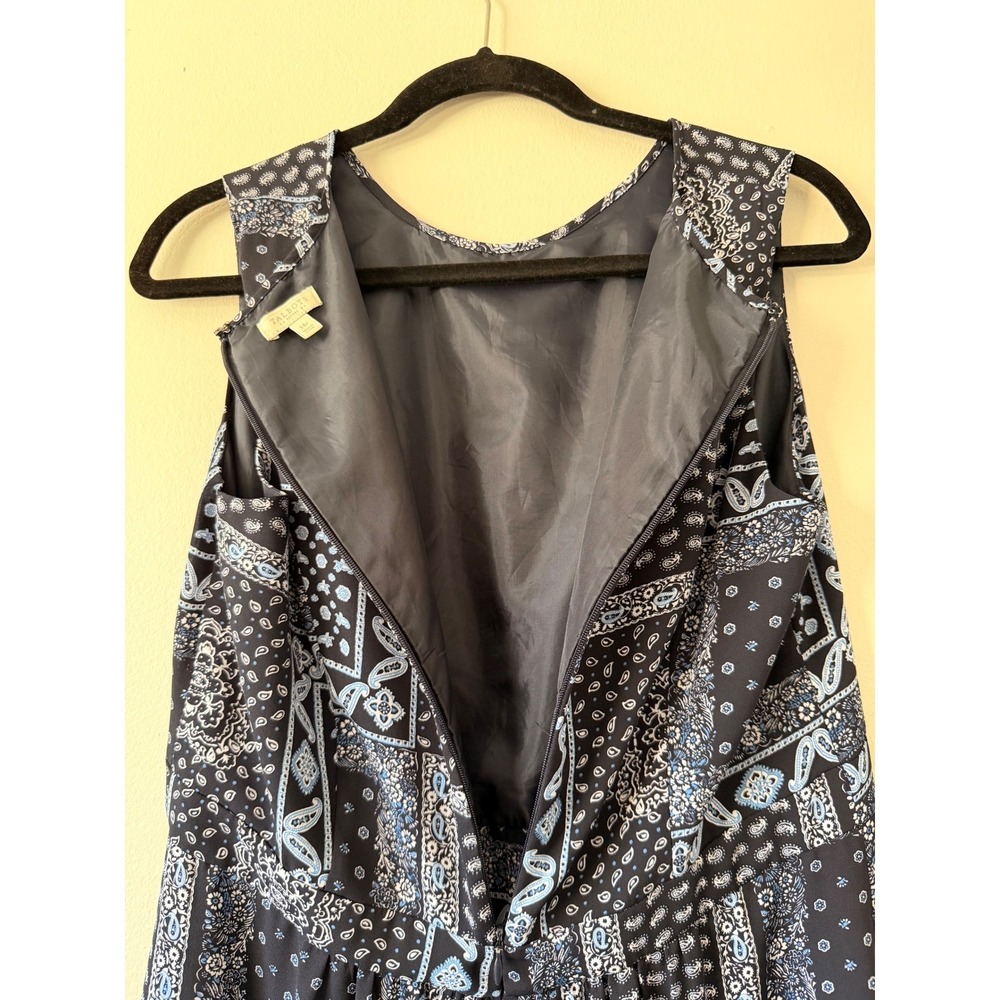 Talbots Blue Paisley Patchwork Grandma‎ Handkerchief Print Sleeveless Maxi Dress - Picture 6 of 8